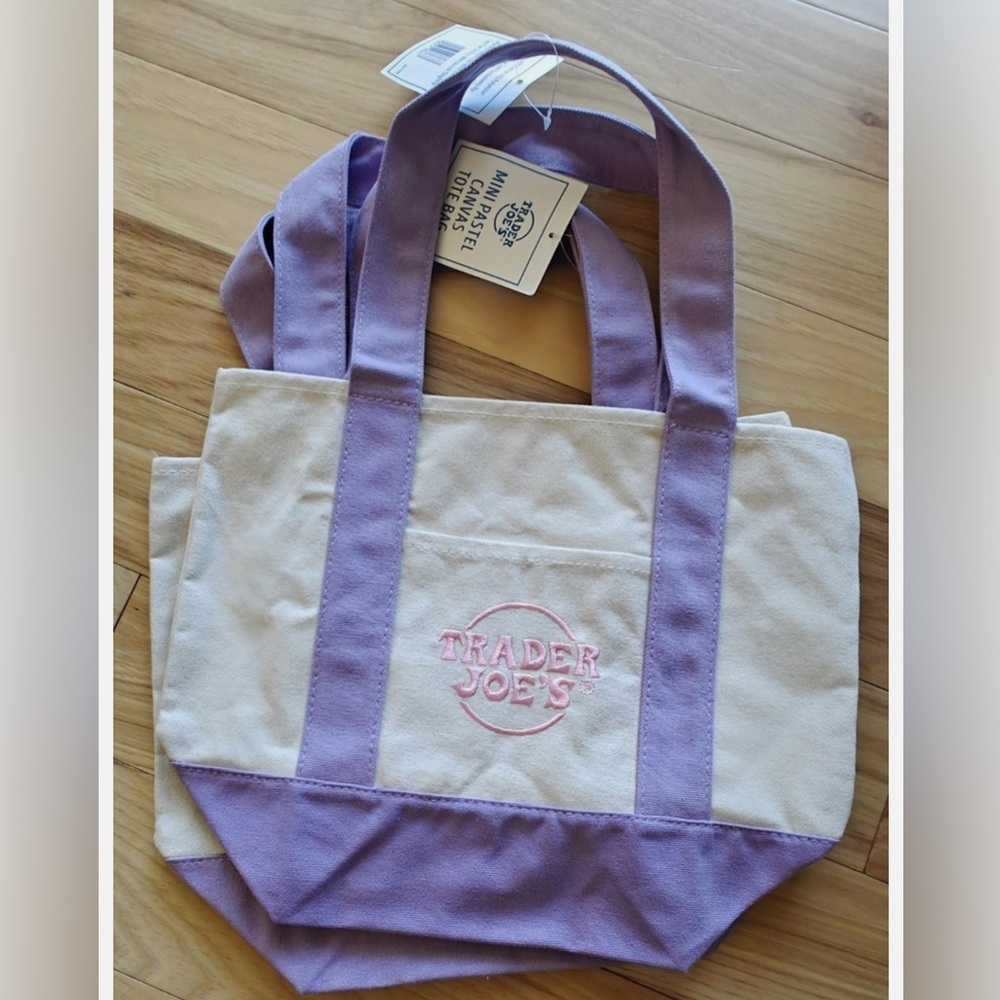 Limited edition pastel easter color - Trader Joe’s Mini Canvas Tote in purple